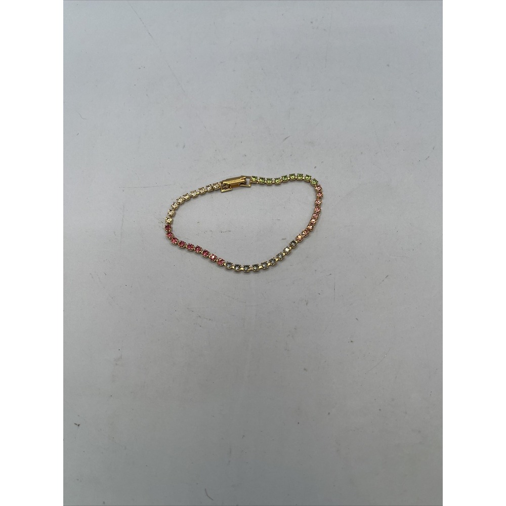 Rainbow crystal squares bracelet